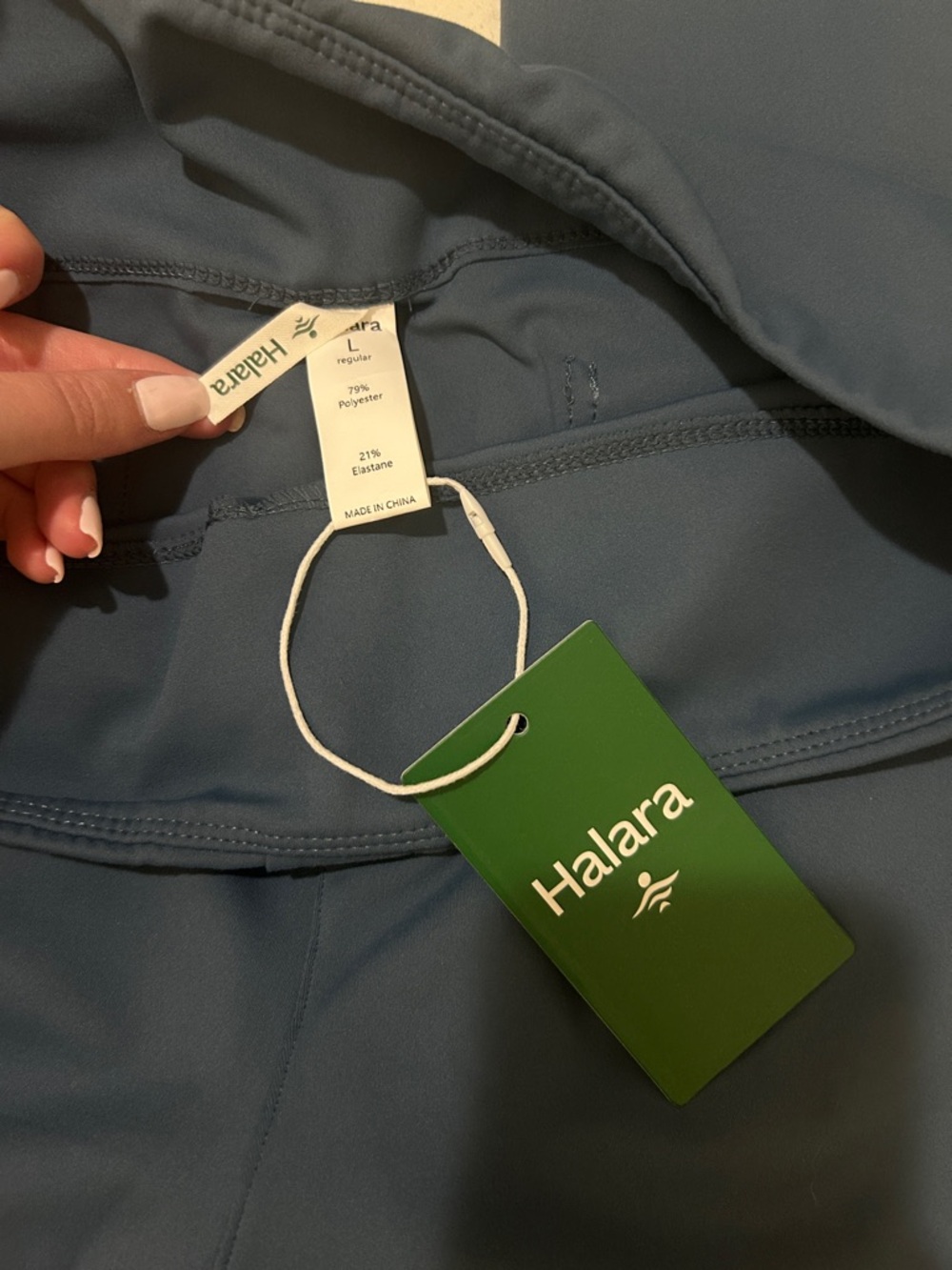 NWT Halara Teal High Waisted Flare Work Leisure Pants Stretch Back Pocket Large - Picture 5 of 5